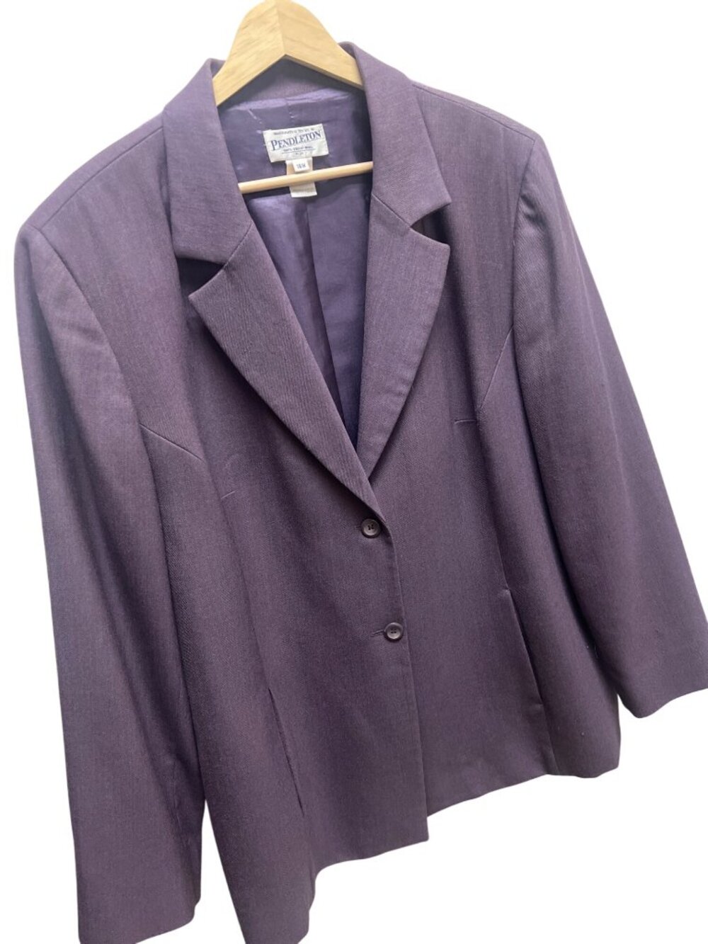 Pendleton Vintage 90's Tailored Classic Purple Wool Blazer Size 18W